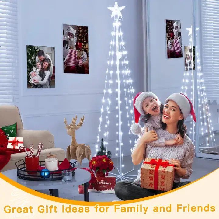 Ollny 170 Led 6ft-High RGB Christmas Tree Lights For Light Show (12 Colors, 22 Modes, IP65 Waterproof, Clear Wire, Plug In)