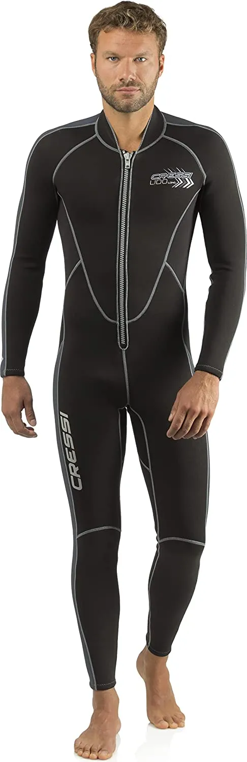 Open Box Cressi 2mm Mens Lido Long Full Front Zip Wetsuit, Size: Large