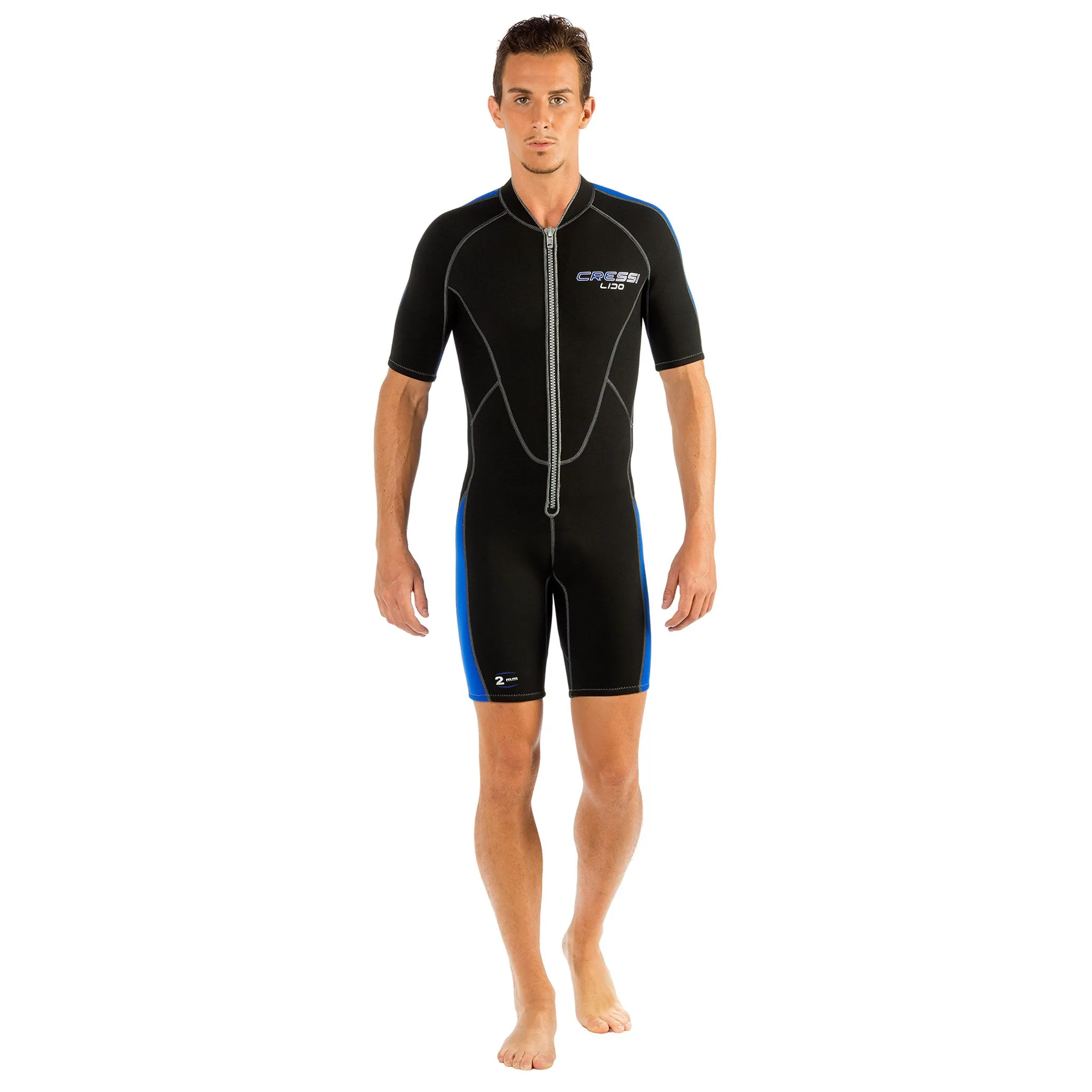 Open Box Cressi 2mm Mens Lido Short Front Zip Wetsuit, Size: X-Small