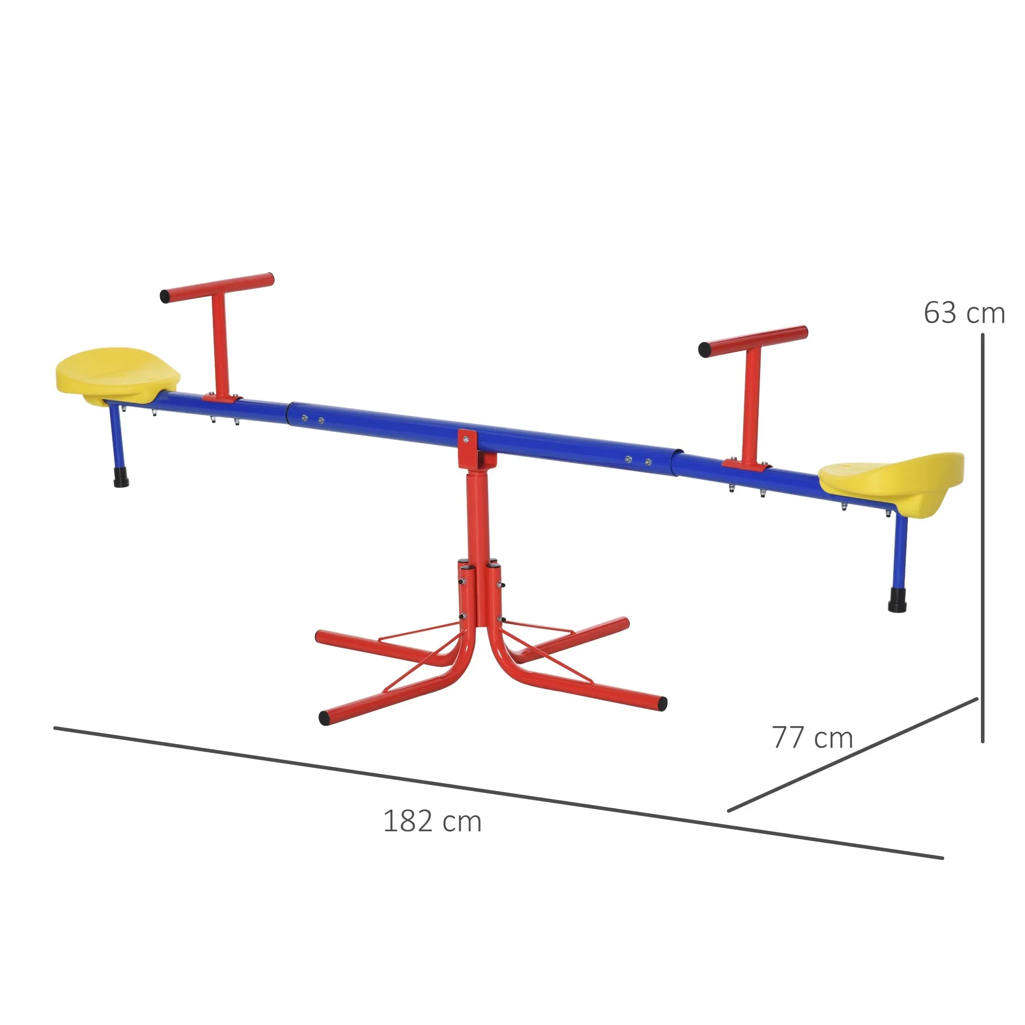 Outsunny Kids Seesaw Metal frame 3-8yrs - 360 degree swivel