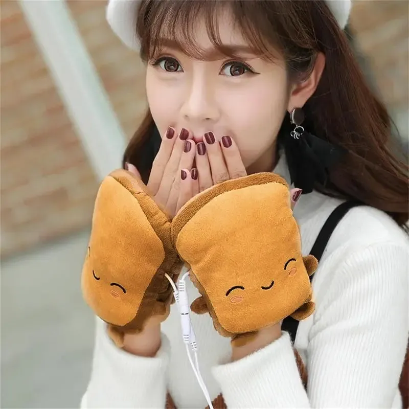 Panda Bread Heated Winter Gloves