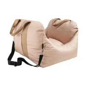 Plush Pet Booster Car Seat in Nude