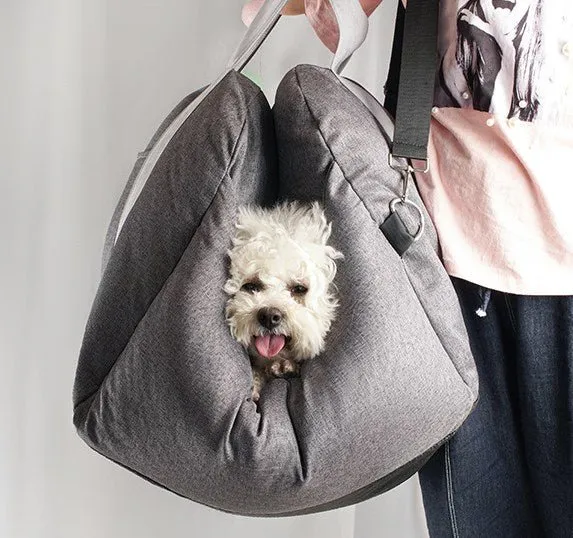 Plush Pet Booster Car Seat in Nude
