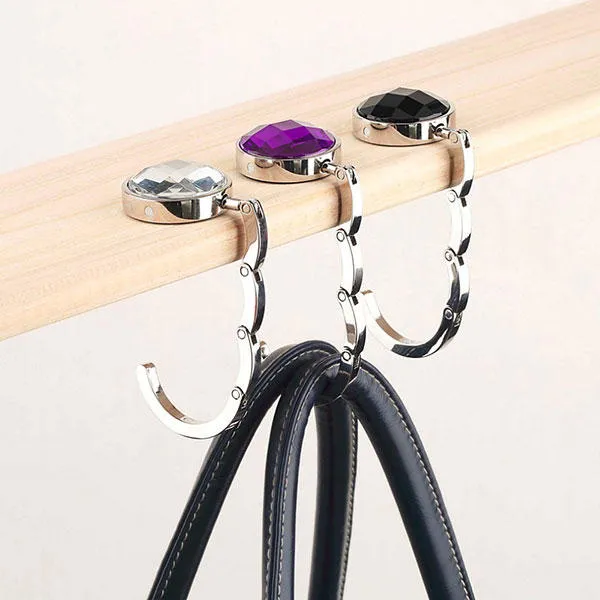 Portable Foldable Handbag Hanger - Lightweight Multifunction Bag Holder Hook