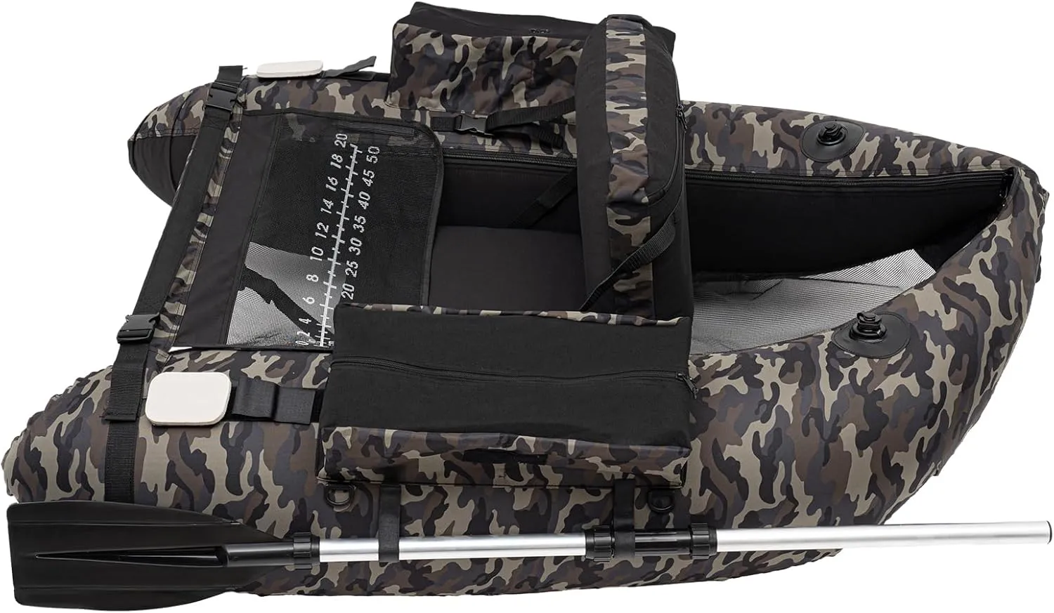 Portable Inflatable Fishing Boat, 286.6Lbs Load Capacity 53.5 * 41.3 * 21In Pleasure Boat Angling Boat Blow Up Boat Raft Backrest Adjustable Angle for Fishing, Rafting, Exploring
