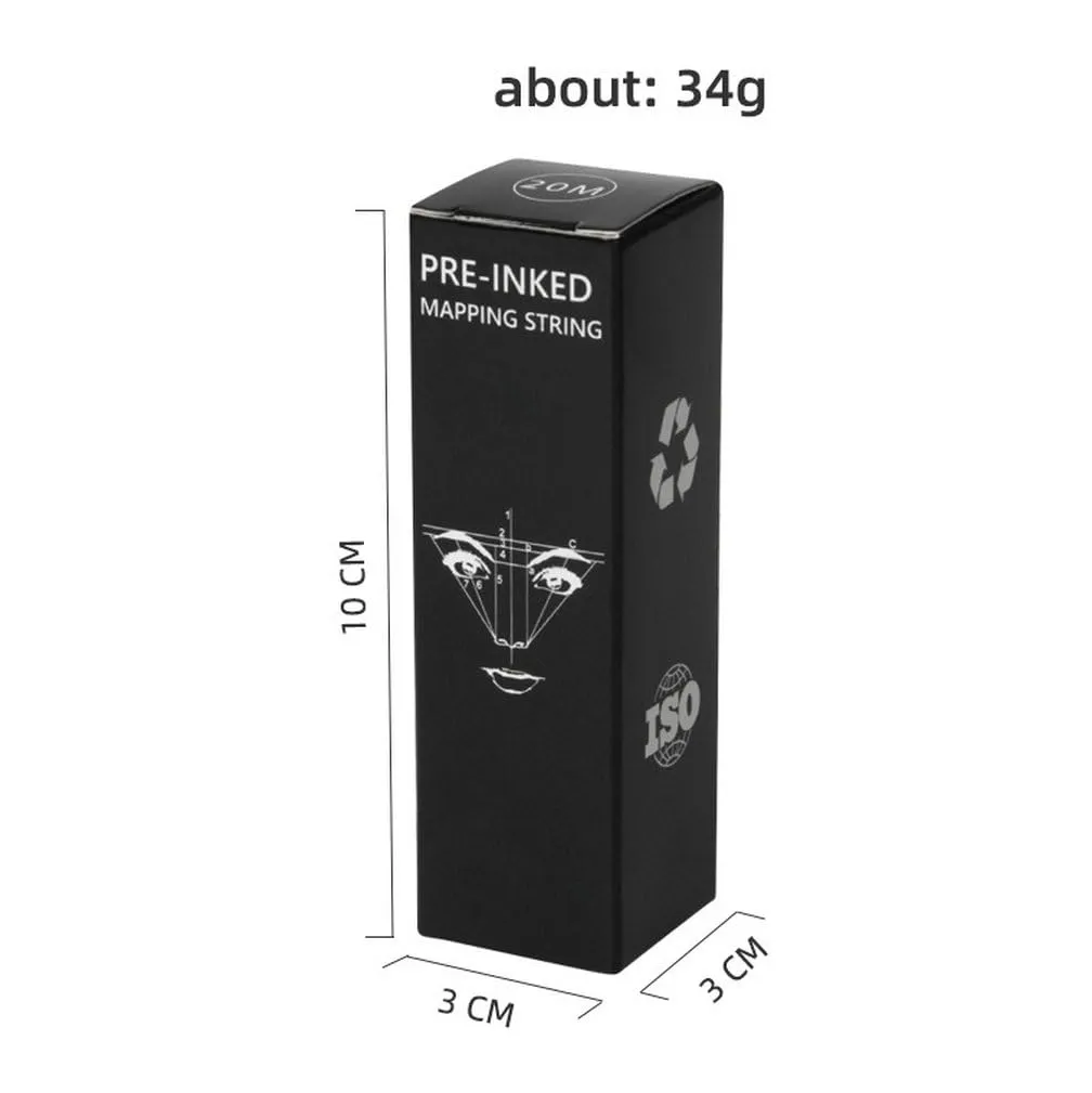 Pre Inked Mapping String, 20M Eyebrow Line, Brow Mapping Thread for Microblading Tattooing and Semi Permanent Makeup (Brown)