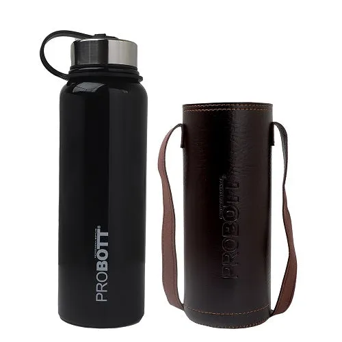 Probott Hulk 1500ml Stainless Steel Hot & Cold Water Bottle, Vacuum Insulated Flask Bottles, Black