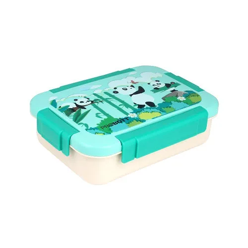 PROBOTT Lunch On 750ml Stainless Steel Lunch Box, 2 Grid Tiffin Box, Character Lid Made with Heavy Quality PP Material Perfect for School, Office Use | Aqua Blue Cream