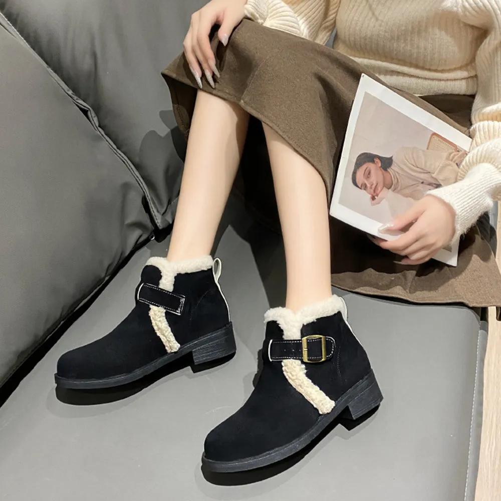 Retro Plus Velvet Winter Women's Anti-Slip Ankle Boots