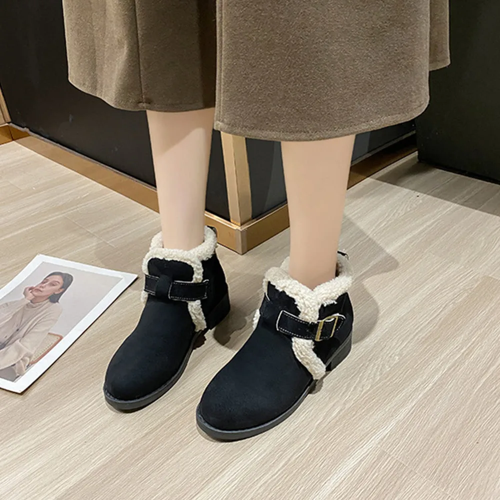 Retro Plus Velvet Winter Women's Anti-Slip Ankle Boots