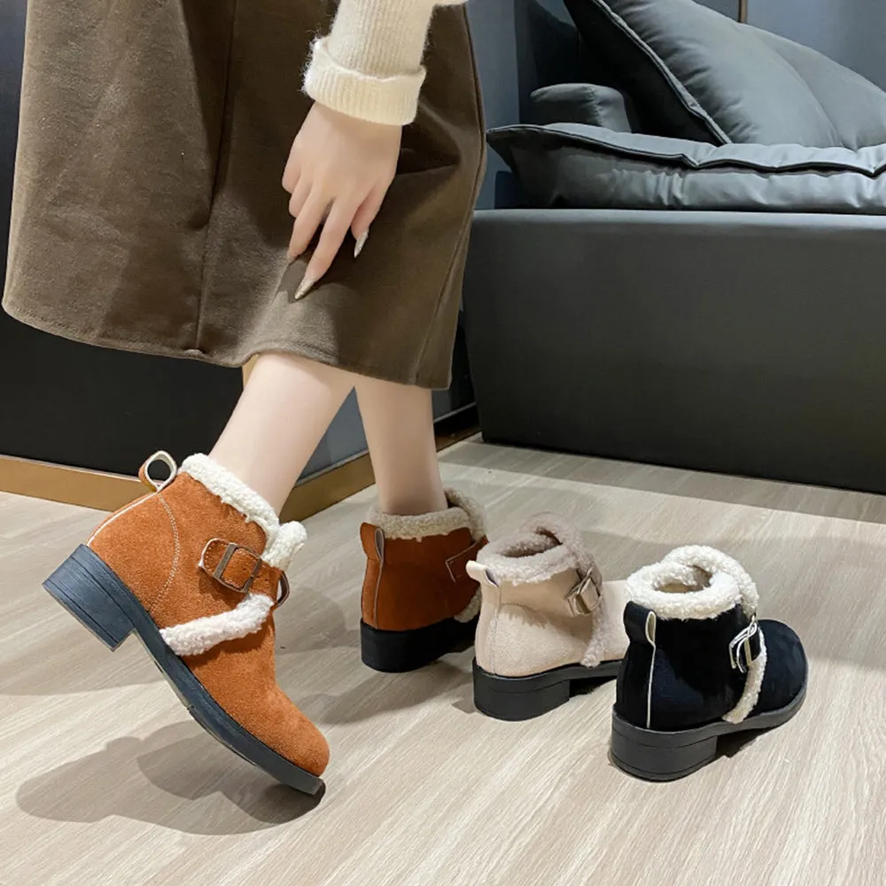 Retro Plus Velvet Winter Women's Anti-Slip Ankle Boots