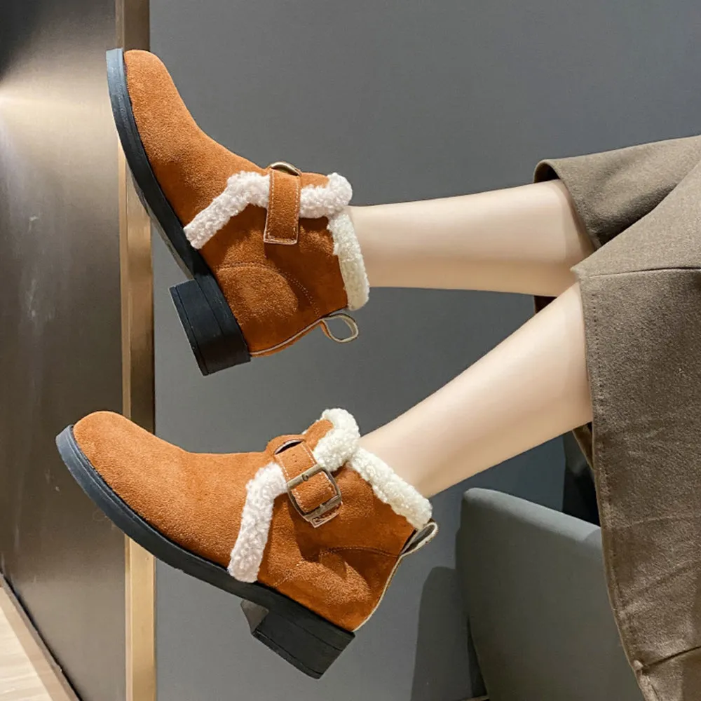 Retro Plus Velvet Winter Women's Anti-Slip Ankle Boots