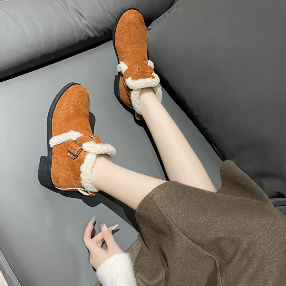 Retro Plus Velvet Winter Women's Anti-Slip Ankle Boots