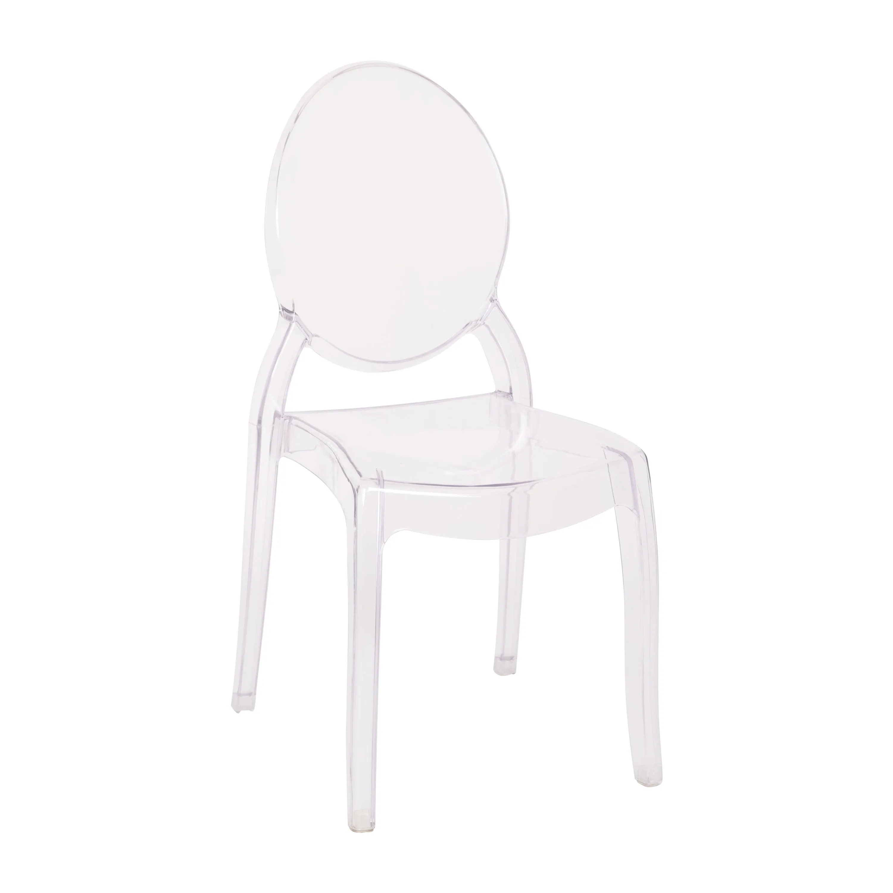 Revna Set of 4 Transparent Crystal Extra Wide Resin 700 LB. Weight Capacity Banquet & Event Ghost Chairs-Indoor/Outdoor Use