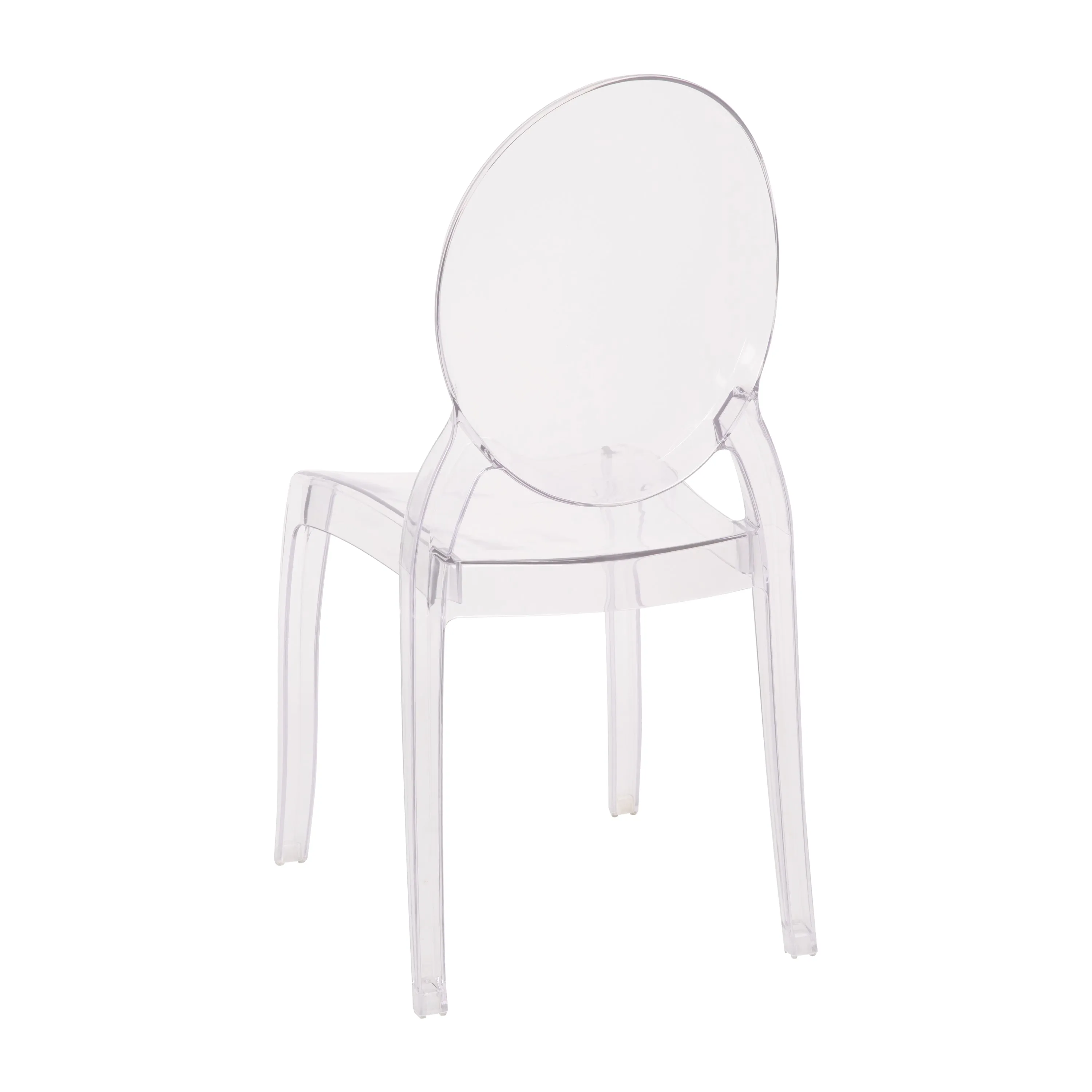 Revna Set of 4 Transparent Crystal Extra Wide Resin 700 LB. Weight Capacity Banquet & Event Ghost Chairs-Indoor/Outdoor Use