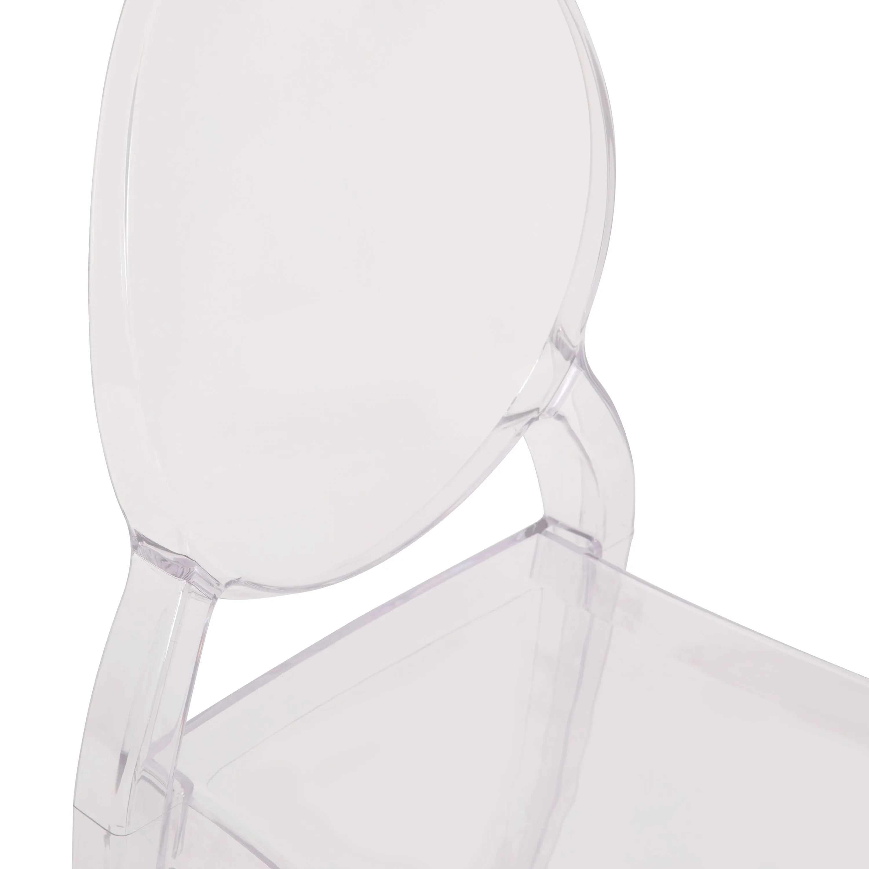 Revna Set of 4 Transparent Crystal Extra Wide Resin 700 LB. Weight Capacity Banquet & Event Ghost Chairs-Indoor/Outdoor Use