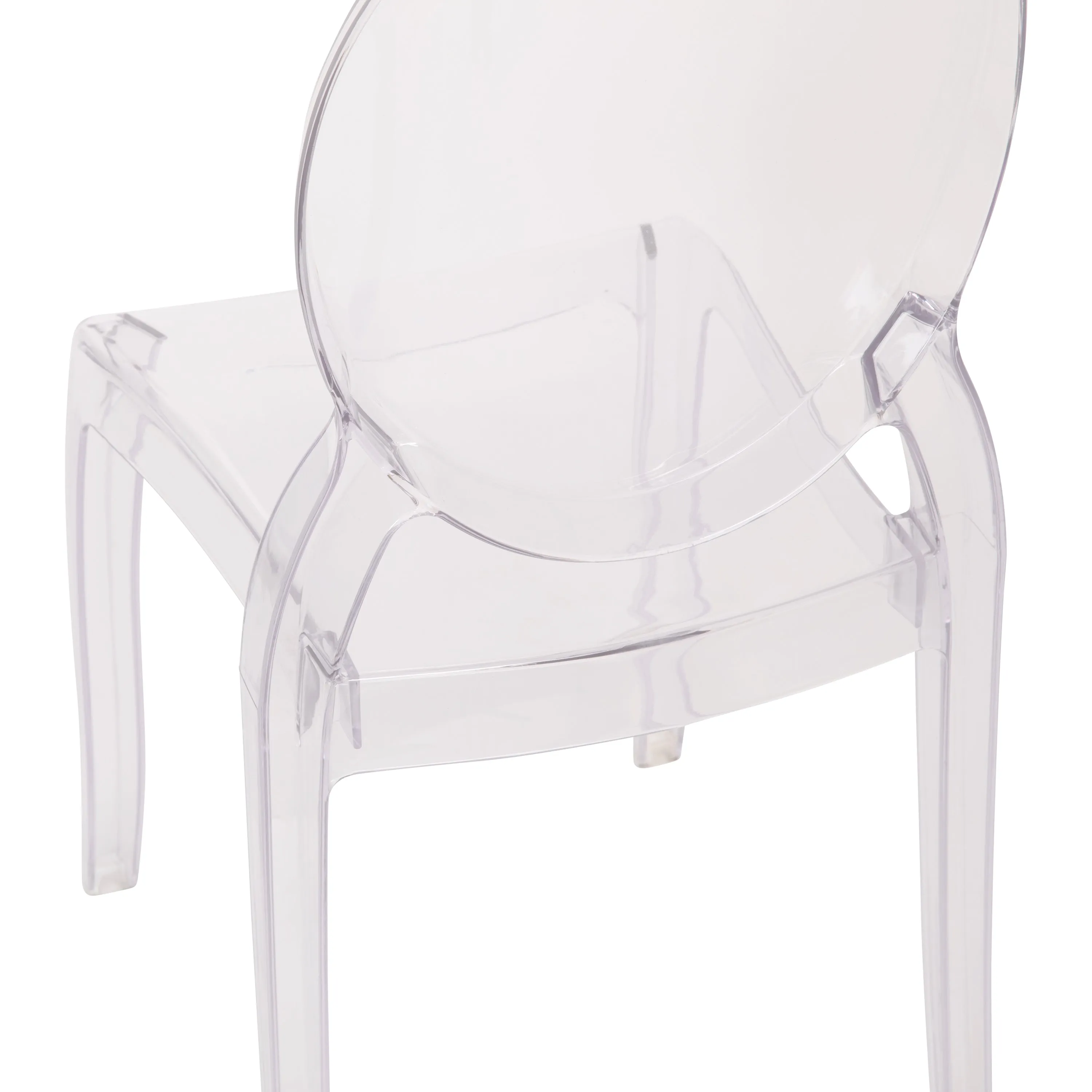 Revna Set of 4 Transparent Crystal Extra Wide Resin 700 LB. Weight Capacity Banquet & Event Ghost Chairs-Indoor/Outdoor Use