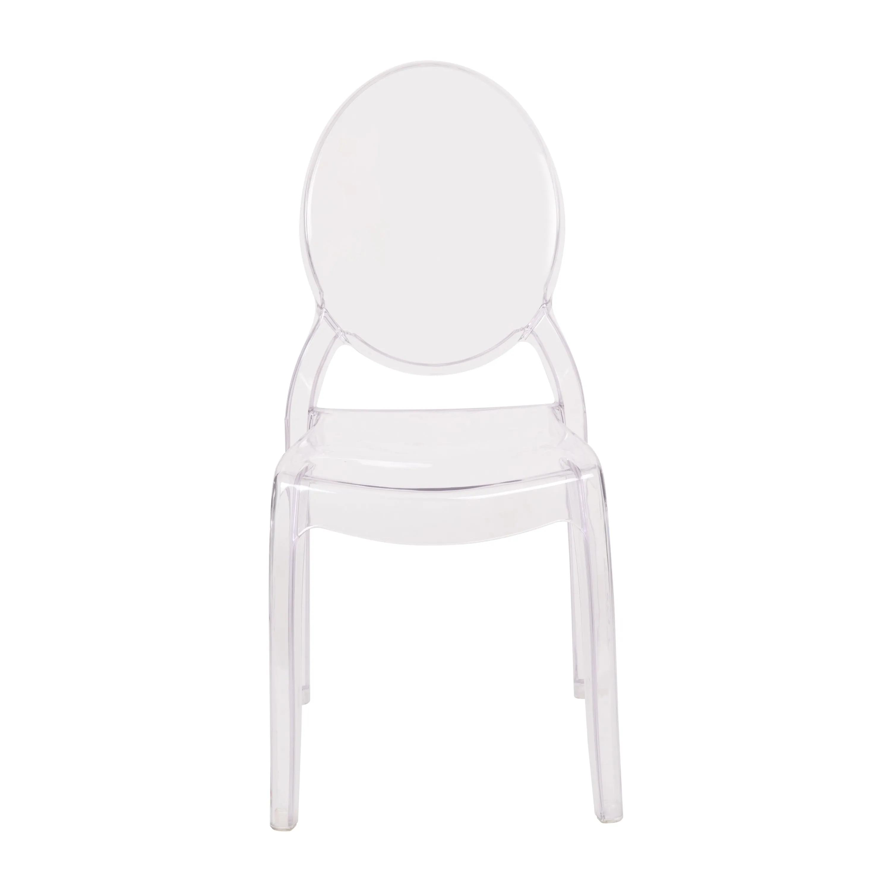 Revna Set of 4 Transparent Crystal Extra Wide Resin 700 LB. Weight Capacity Banquet & Event Ghost Chairs-Indoor/Outdoor Use