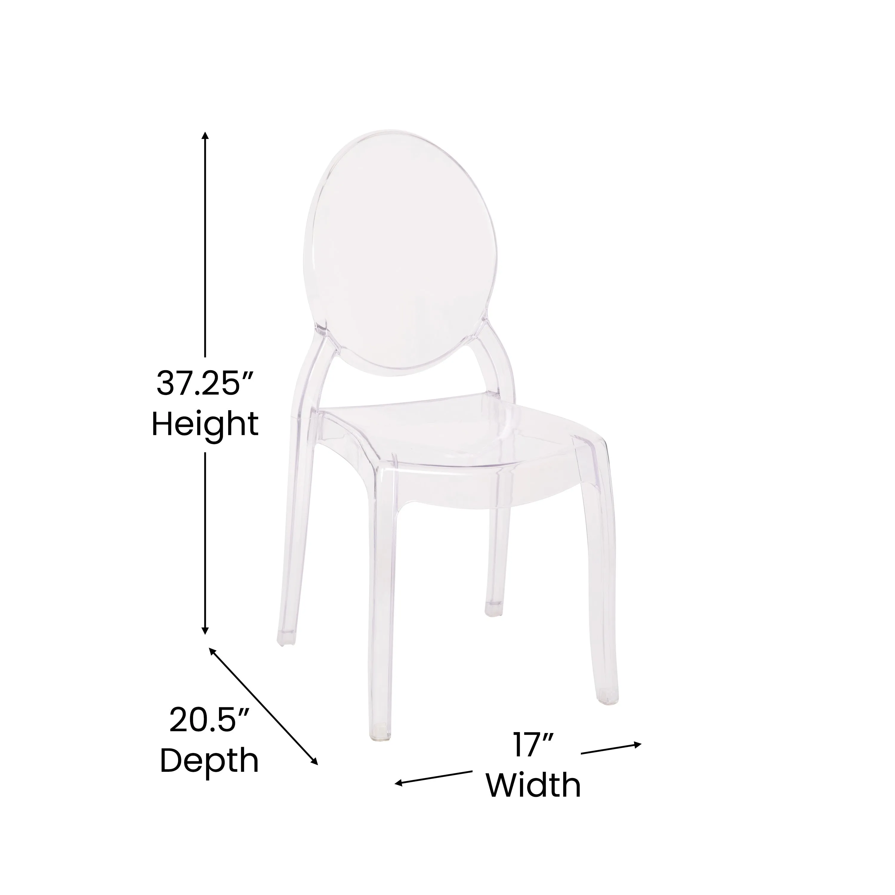 Revna Set of 4 Transparent Crystal Extra Wide Resin 700 LB. Weight Capacity Banquet & Event Ghost Chairs-Indoor/Outdoor Use