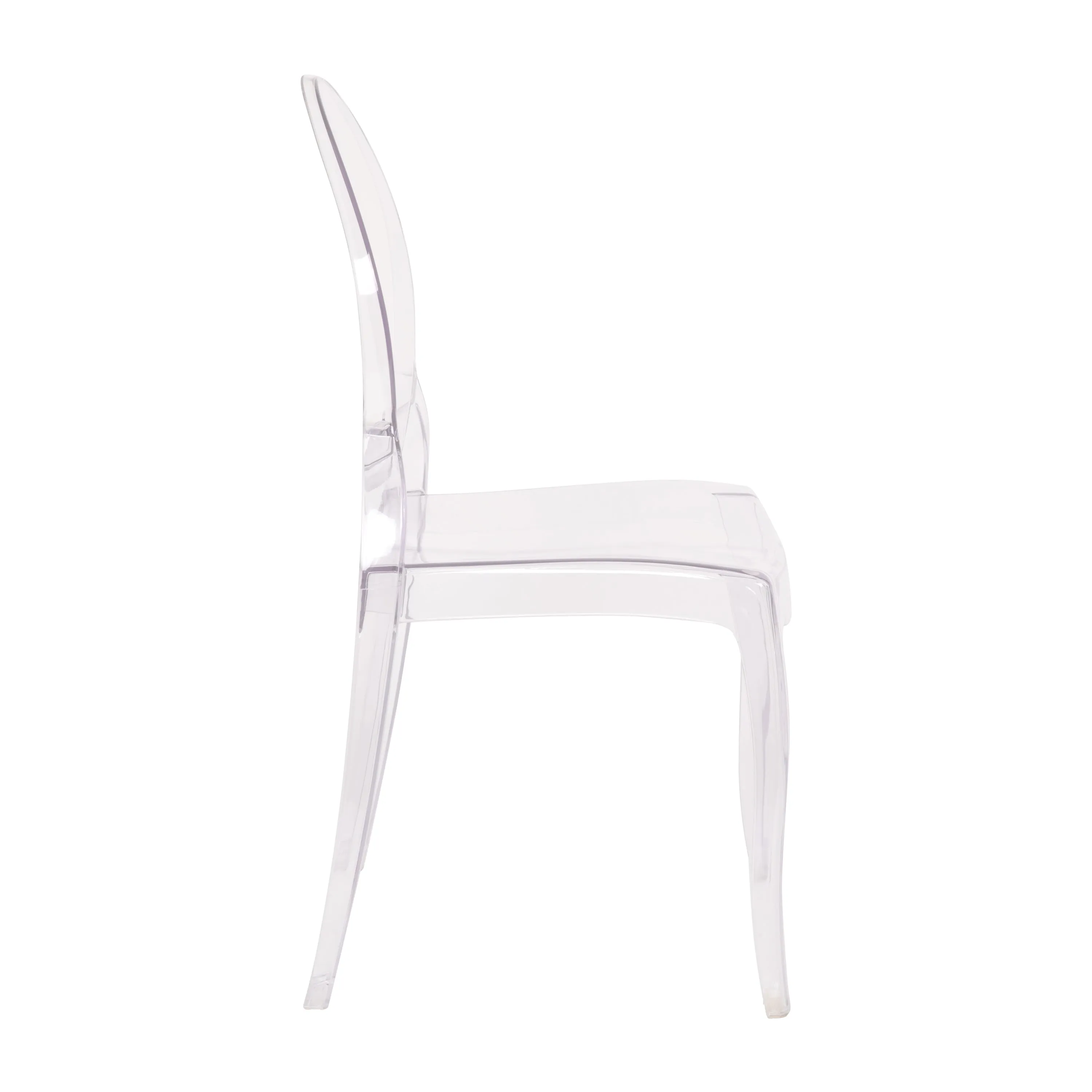 Revna Set of 4 Transparent Crystal Extra Wide Resin 700 LB. Weight Capacity Banquet & Event Ghost Chairs-Indoor/Outdoor Use