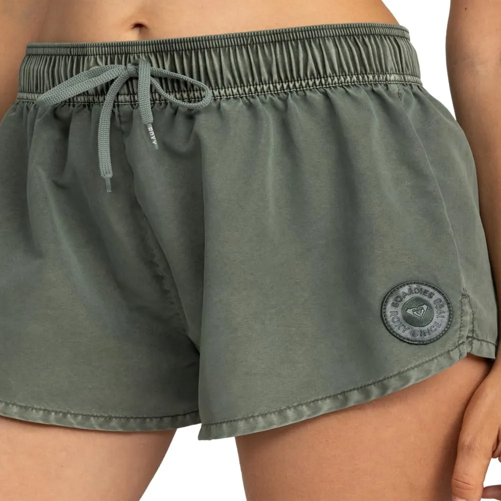 Roxy Women's Standard Beach Casual Loose Fitted, Elastic Waist Drawcord Swim Shorts, Quick-Dry