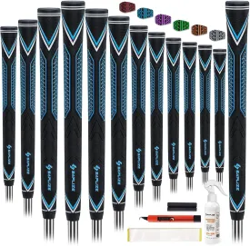 SAPLIZE High-performance Rubber Golf Grips 13 Pack, High Shock Absorption, Non-slip, Choose from 13 Grips with 15 Tapes or Full Kits, Available in Standard/Mid/Jumbo Sizes, CC10 Series