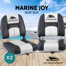 Seamanship 2X Folding Boat Seats Seat Marine Seating Set Swivels All Weather