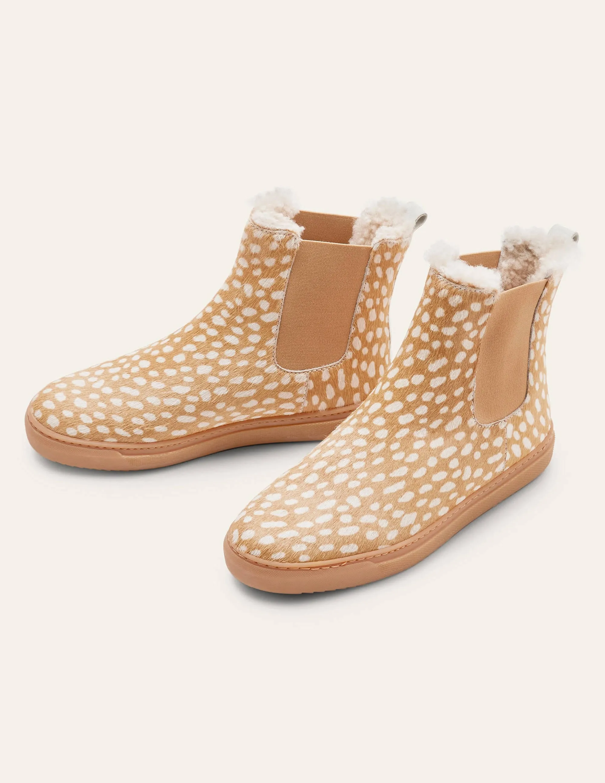Shearling Chelsea Boots-Deer