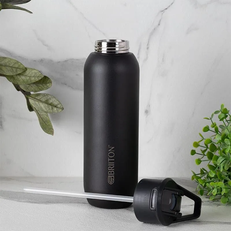 Sleek Sip 630 ML Hot & Cold Thermos Water Bottle (Black & Green) - Set Of Two