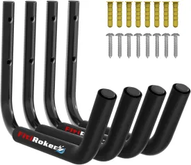 Storage Hooks for Kayak  100LB Capacity Wall Mounted Kayak Hook with EVA Padding | Garage Storage Hangers for Canoes, Paddle Boards, Ladders, Bikes & More (Round Tube)