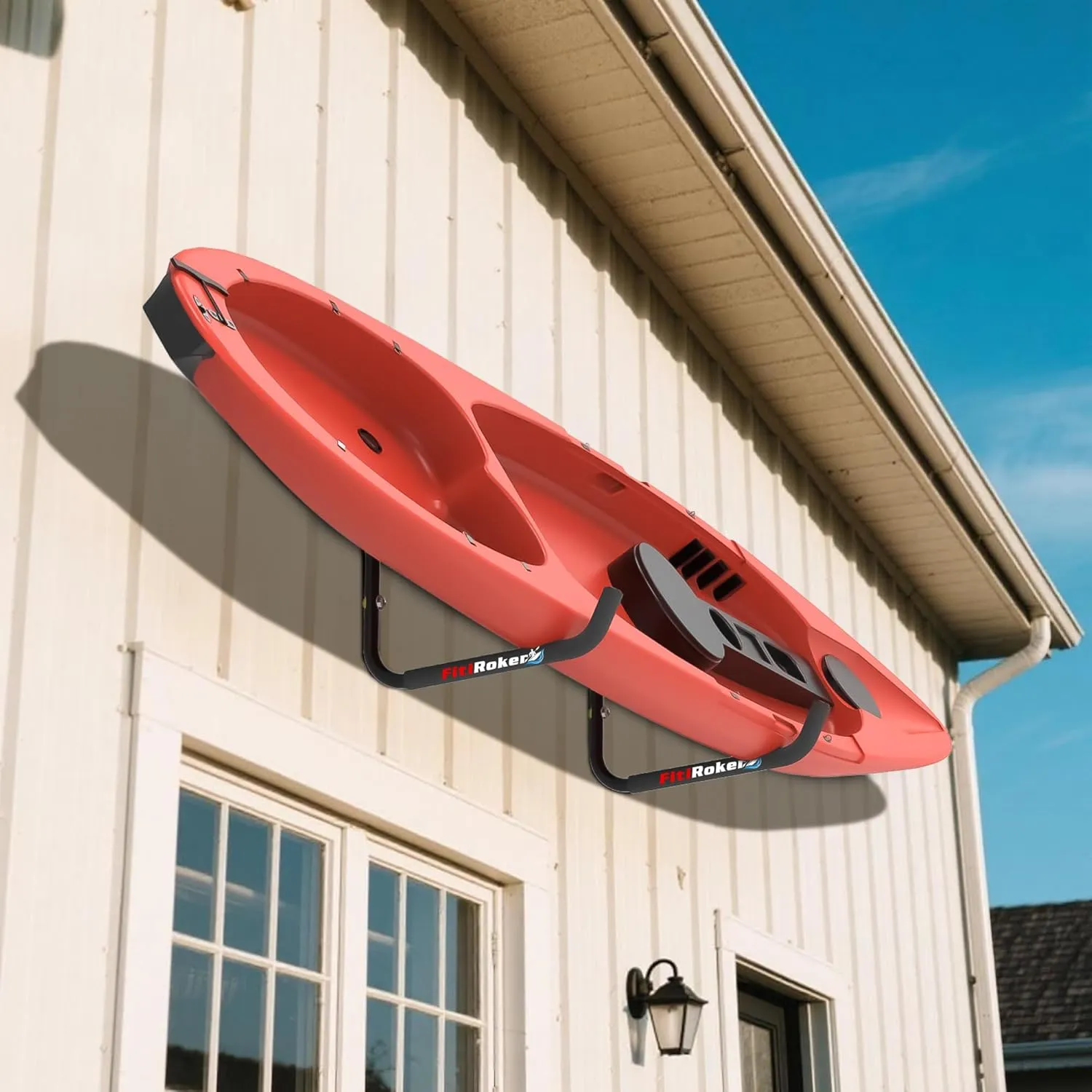 Storage Hooks for Kayak  100LB Capacity Wall Mounted Kayak Hook with EVA Padding | Garage Storage Hangers for Canoes, Paddle Boards, Ladders, Bikes & More (Round Tube)