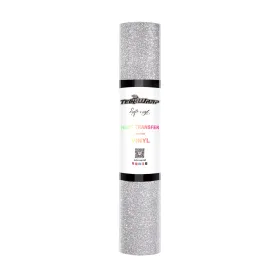 Teckwrap Glitter Heat Transfer Vinyl - Silver | Durable & Sparkling Designs for Tees, Hoodies, Hats, and More!