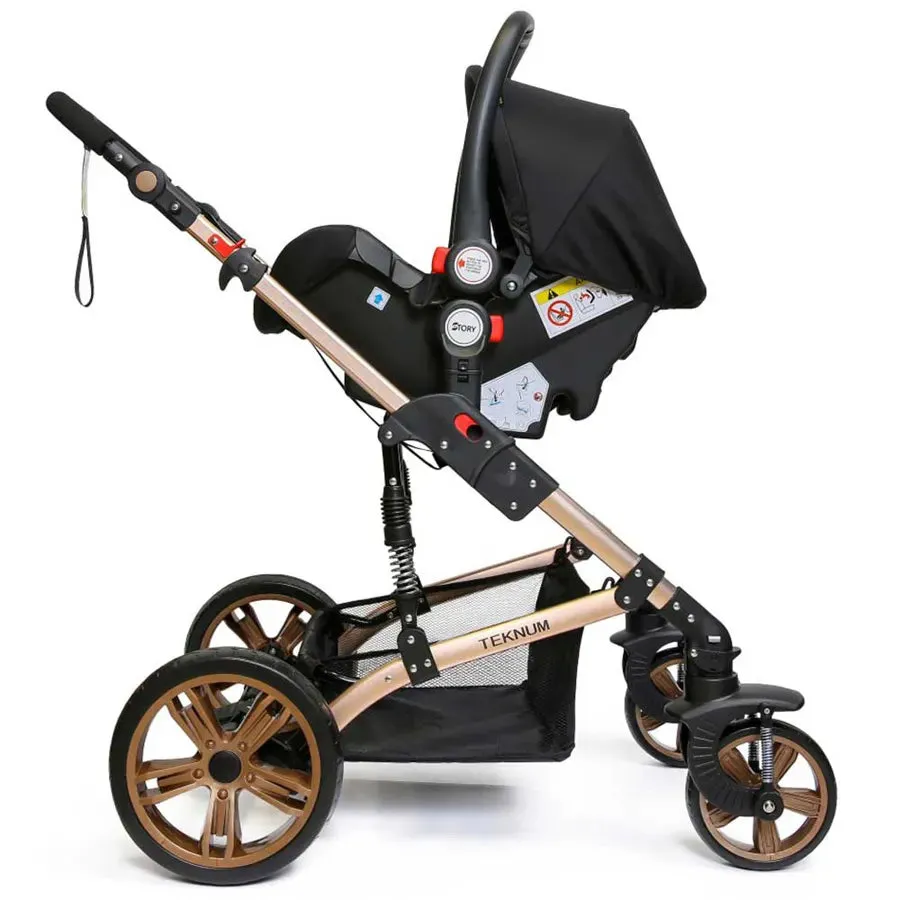 Teknum 3 in 1 Pram stroller   Infant Car Seat (Khaki)