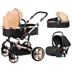 Teknum 3 in 1 Pram stroller   Infant Car Seat (Khaki)
