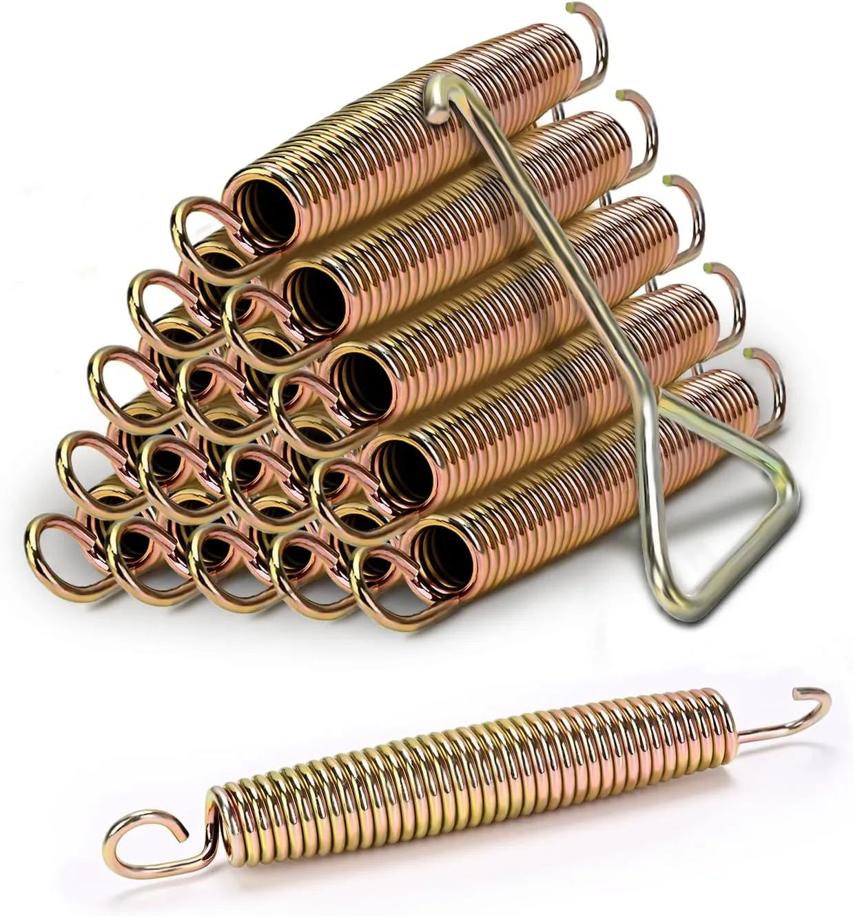 Trampoline Springs Heavy Duty Stainless Steel Replacement Trampoline Parts Springs with Free T-Hook, 5.5/6.5/7.5 Inch for Outdoor with 16 Pack.