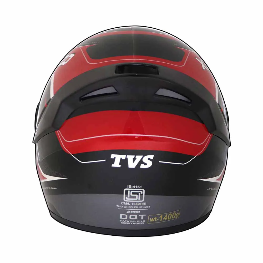 TVS XPOD Aerodynamic Helmet for Men- ISI & DOT Certified, Ultrawide Visor, Quick Release Strap – Premium Bike Helmet with Enhanced Air Circulation