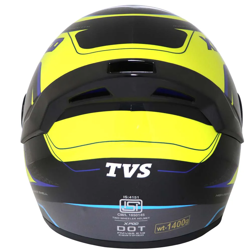 TVS XPOD Aerodynamic Helmet for Men- ISI & DOT Certified, Ultrawide Visor, Quick Release Strap – Premium Bike Helmet with Enhanced Air Circulation
