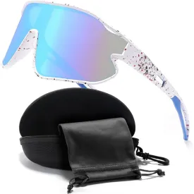 Unisex Youth Cycling Sunglasses For Tennis Softball, One-piece UV400 Wraparound Baseball Shades Outdoors & Indoors.