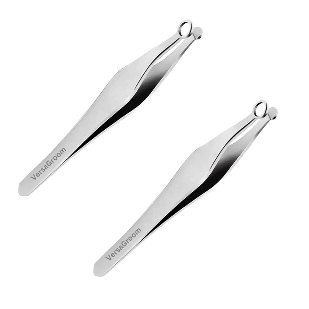 VersaGroom Tweezers | Universal Nose & Ear Hair Trimmers | Stainless Steel Nasal Clippers