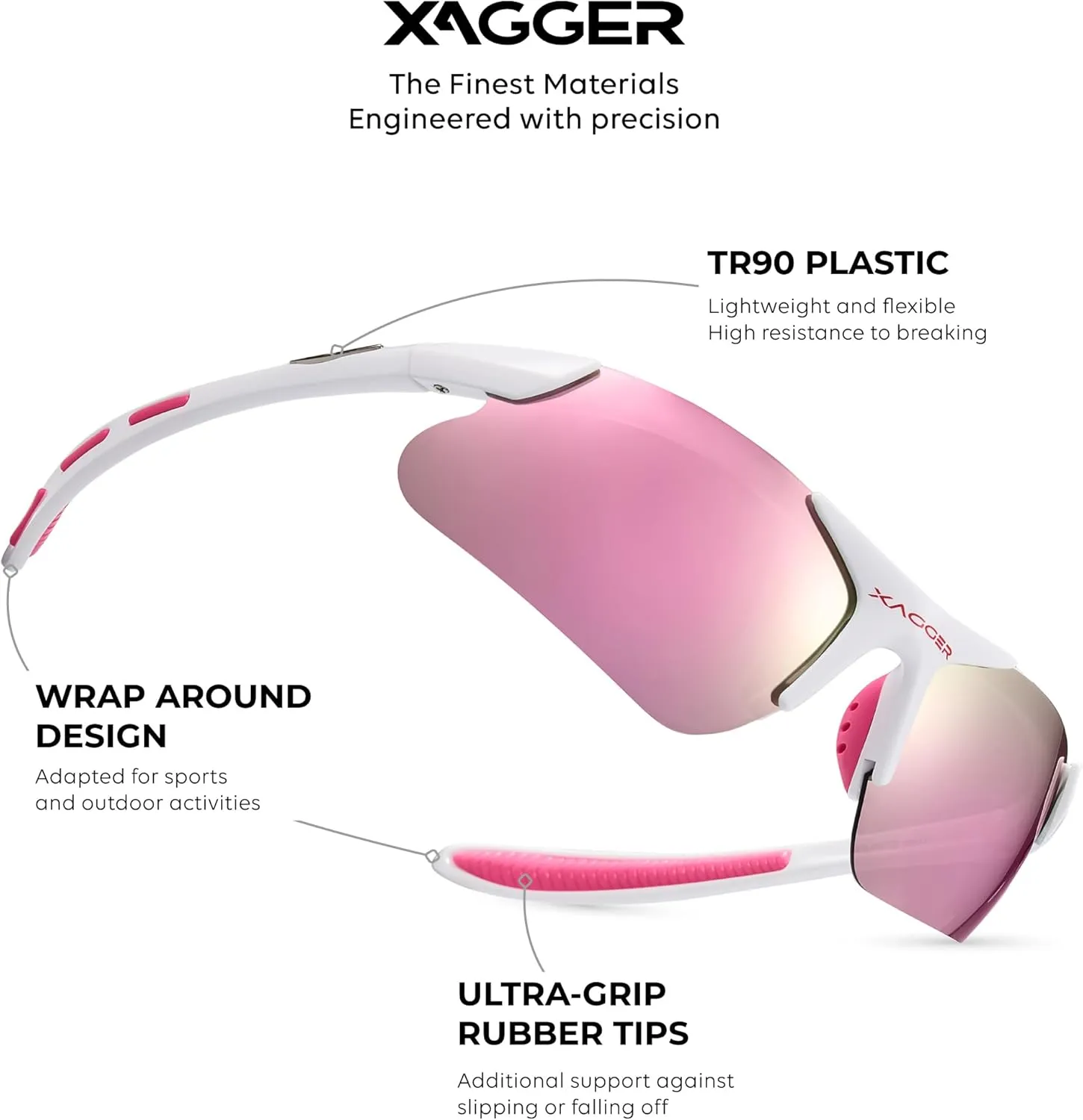 Xagger Kids Youth Polarized Sports Sunglasses for Boys Girls Baseball Softball Glasses TR90 Frame