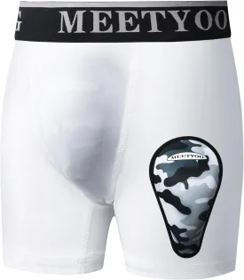 Youth Boys Athletic Compression Sliding Shorts with Soft Cup Pocket for Baseball Football Lacrosse Hockey